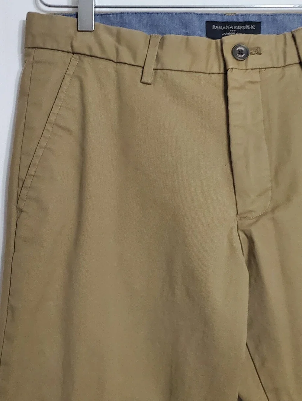 Banana Republic sz 32x30 Mason straight chino pants green stretch preppy casual